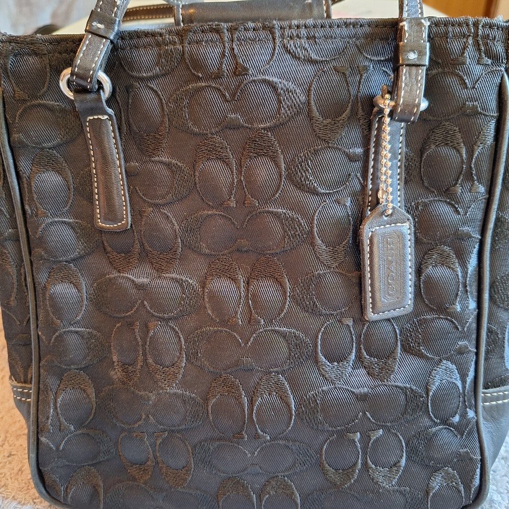 Coach Black Signature Tote Bag